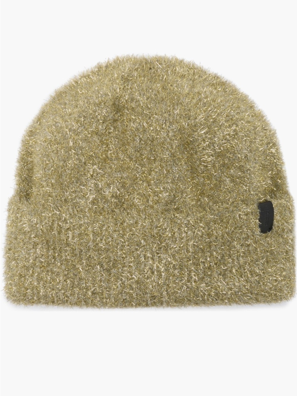 AllSaints Metallic Eyelash Knit Beanie in Khaki NWT